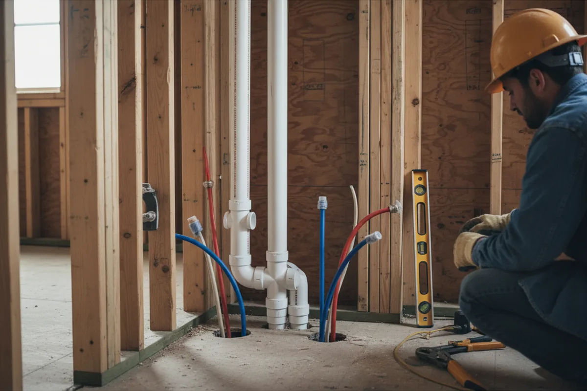 Drain and supply rough-in during Garbage Disposal Repair in Dorchester